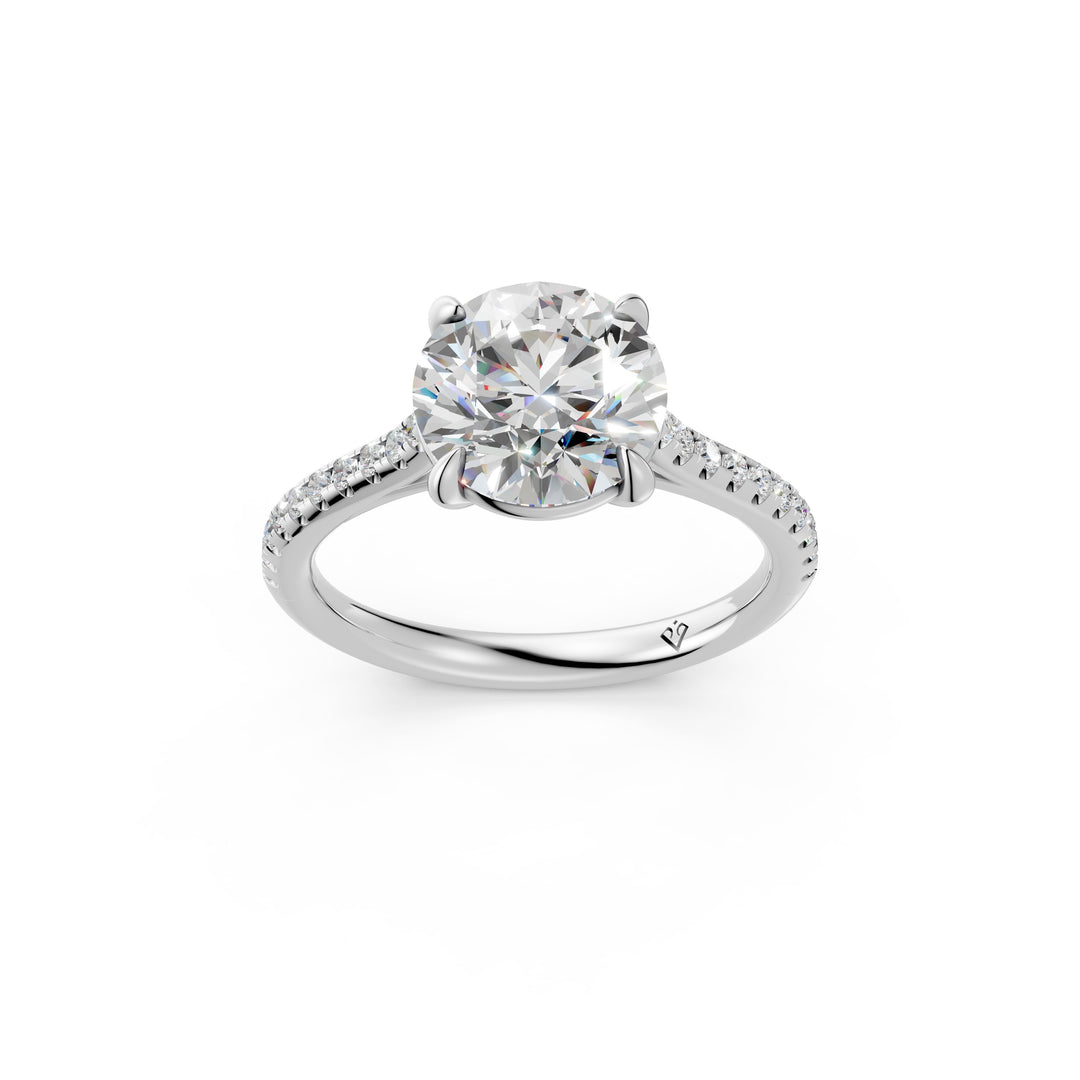Zamya Round Solitaire Diamond Womens Ring