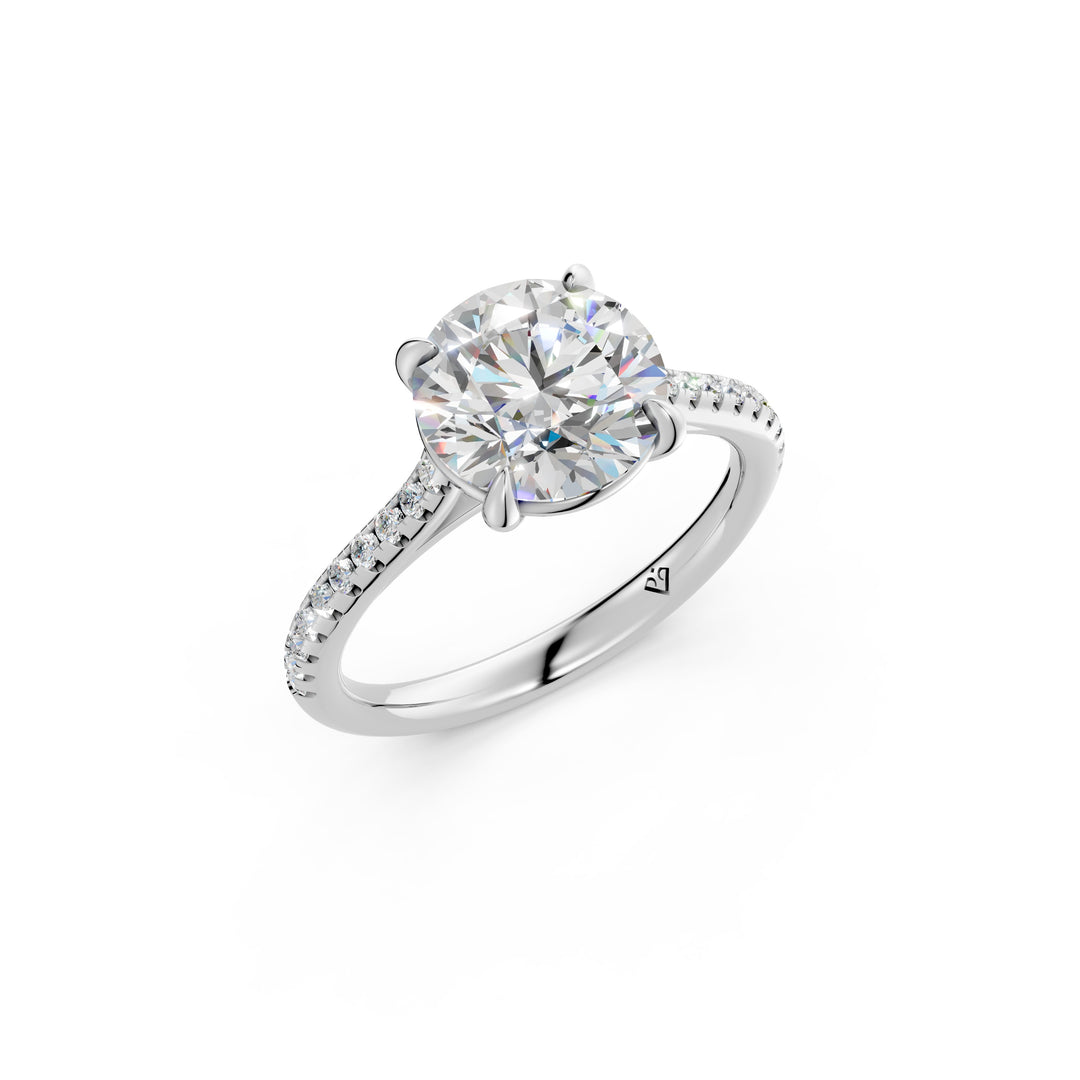 Zamya Round Solitaire Diamond Womens Ring