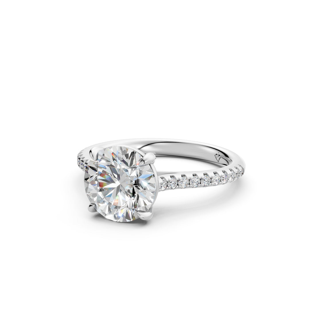 Zamya Round Solitaire Diamond Womens Ring