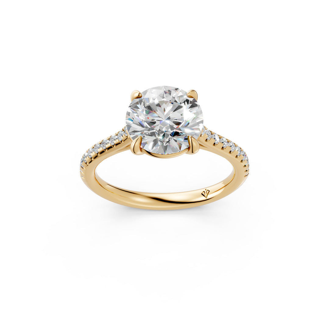 Zamya Round Solitaire Diamond Womens Ring