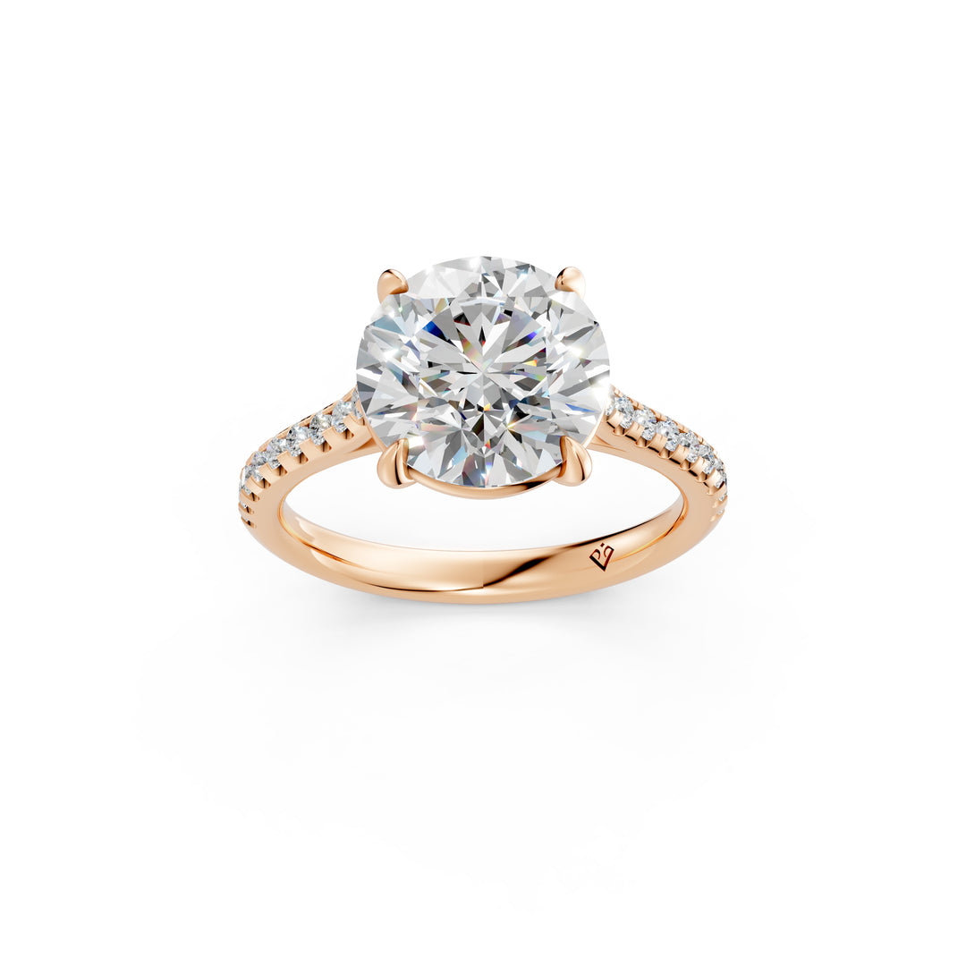 Zalra Round Solitaire Diamond Womens Ring