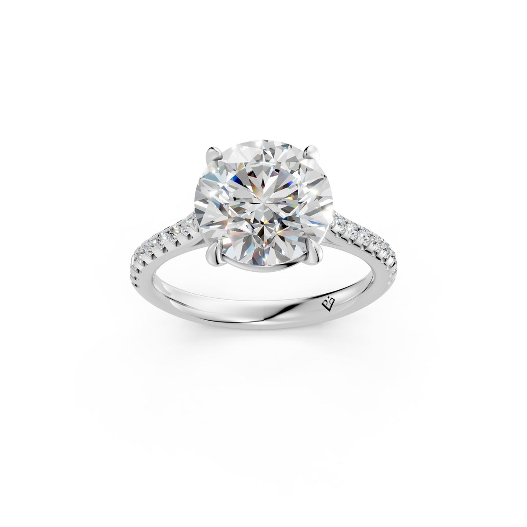 Zalra Round Solitaire Diamond Womens Ring