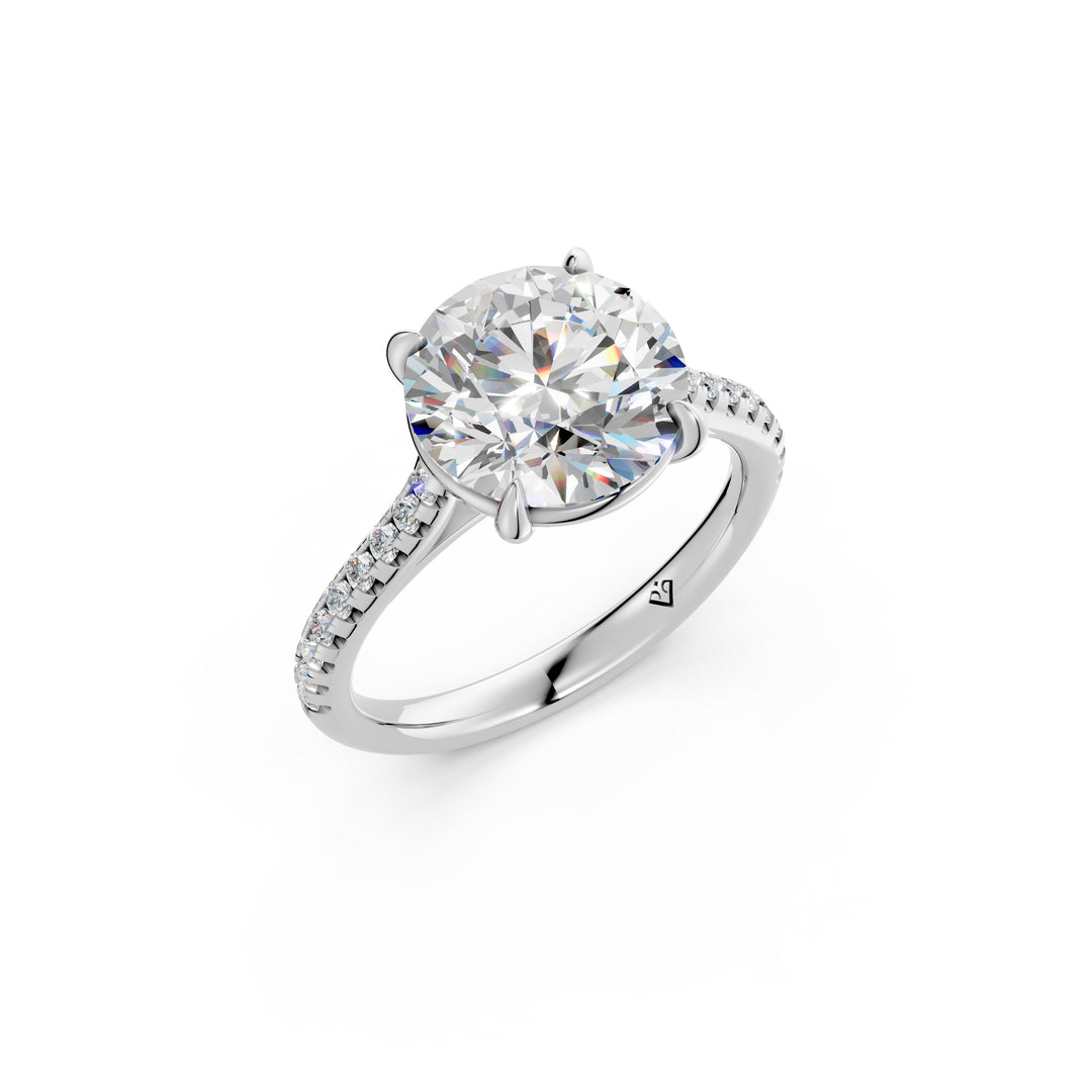 Zalra Round Solitaire Diamond Womens Ring