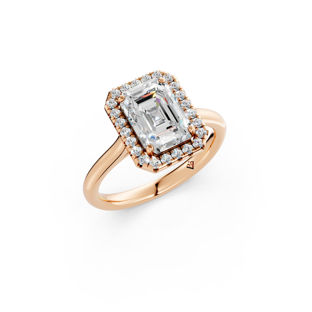Yiana Emerald Solitaire Diamond Womens Ring