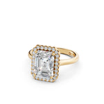 Load image into Gallery viewer, Yeira Emerald Solitaire Diamond Womens Ring
