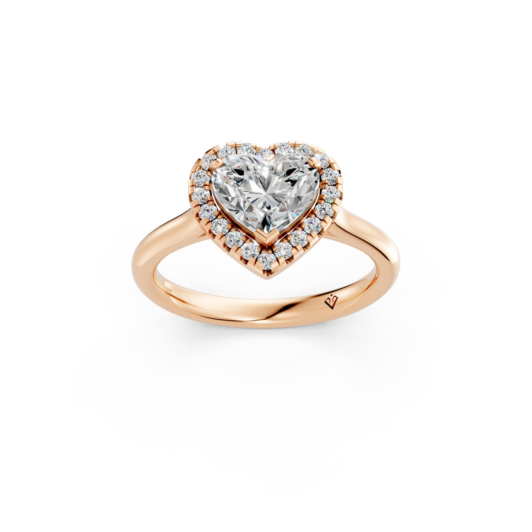 Yania Heart Solitaire Diamond Womens Ring
