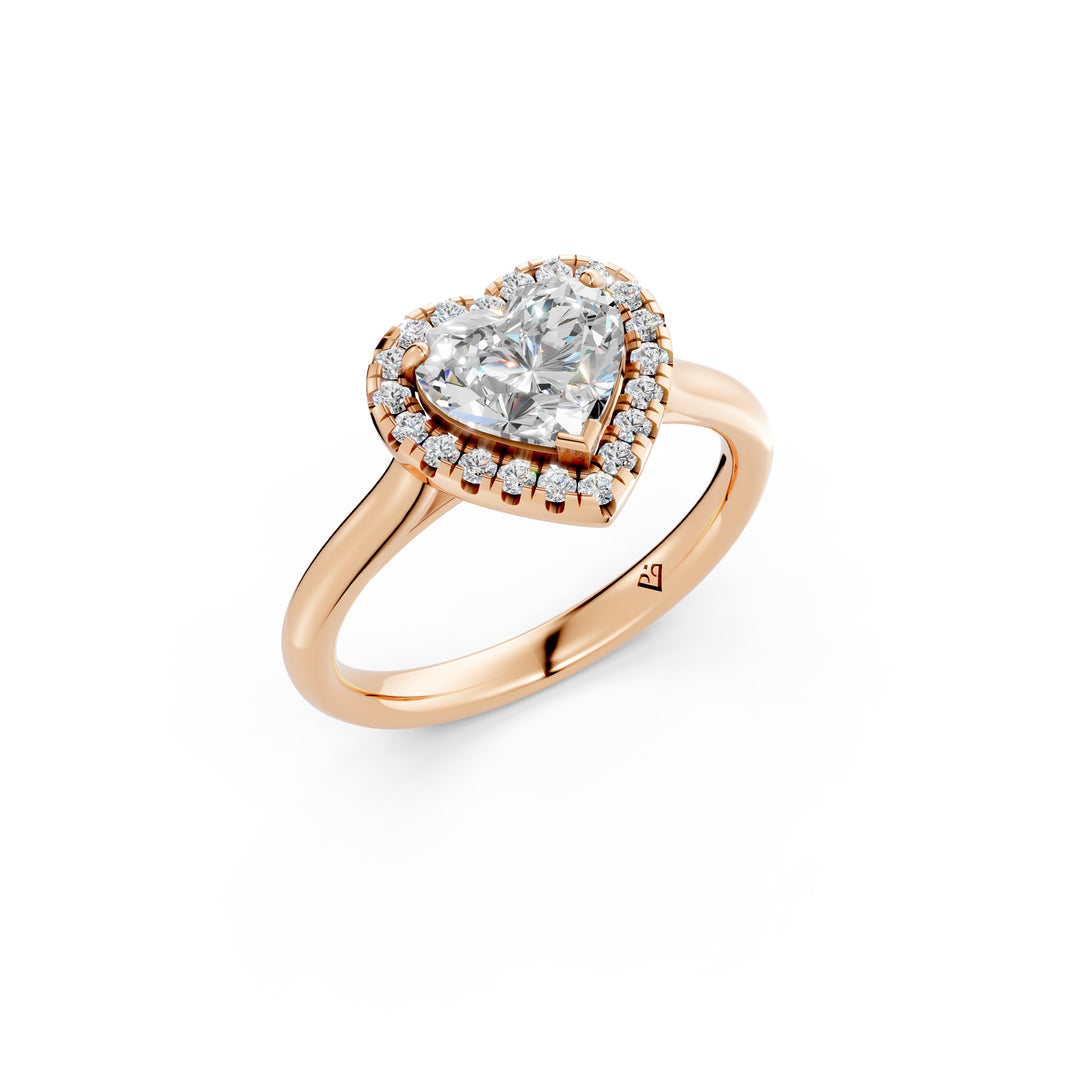Yania Heart Solitaire Diamond Womens Ring