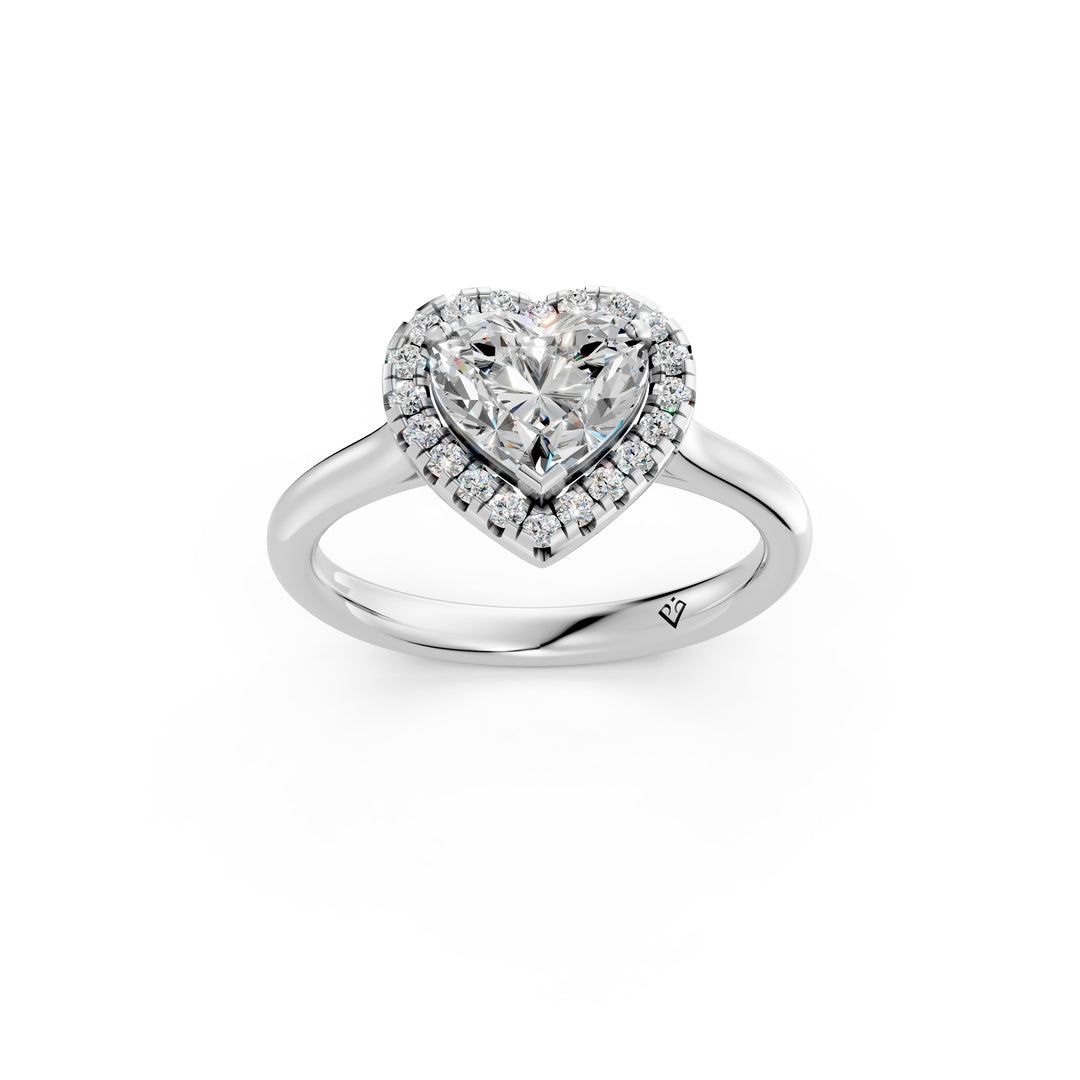Yania Heart Solitaire Diamond Womens Ring