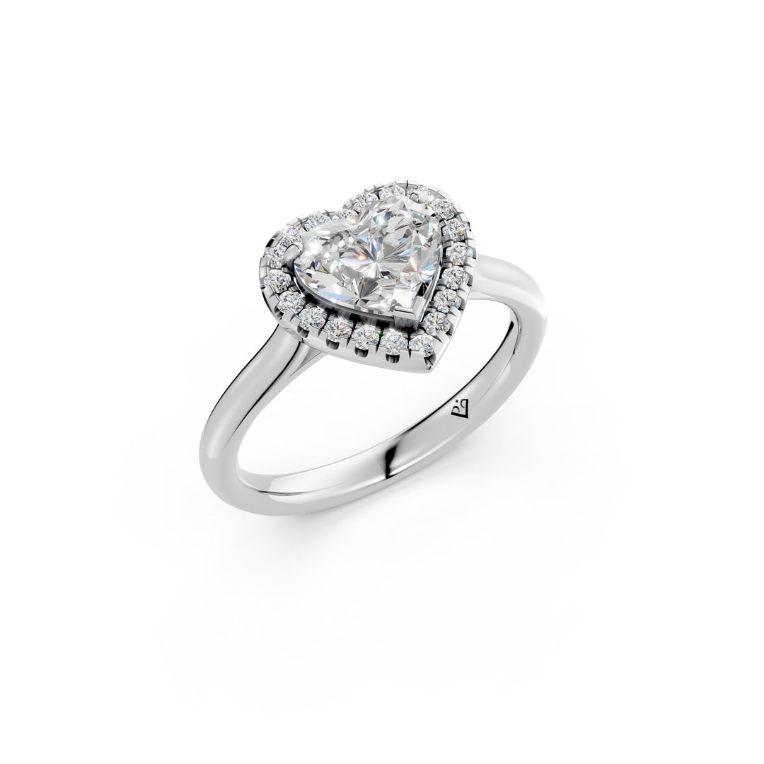 Yania Heart Solitaire Diamond Womens Ring