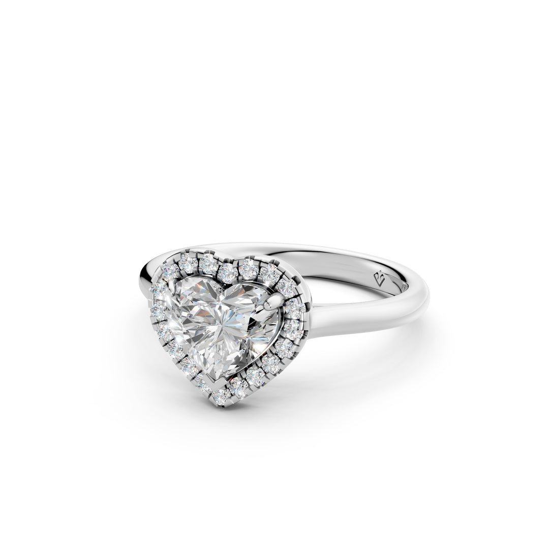 Yania Heart Solitaire Diamond Womens Ring
