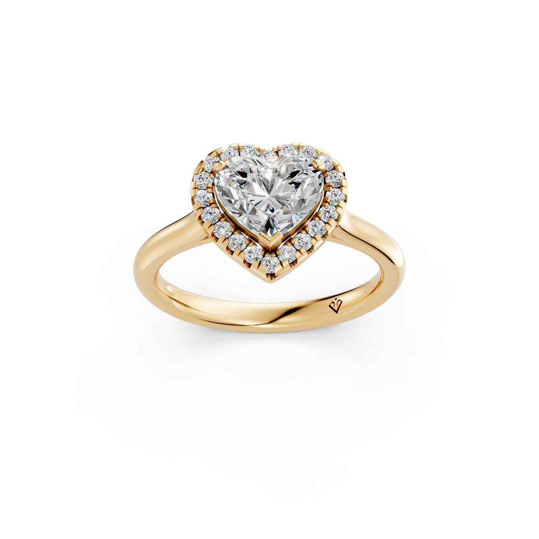 Yania Heart Solitaire Diamond Womens Ring