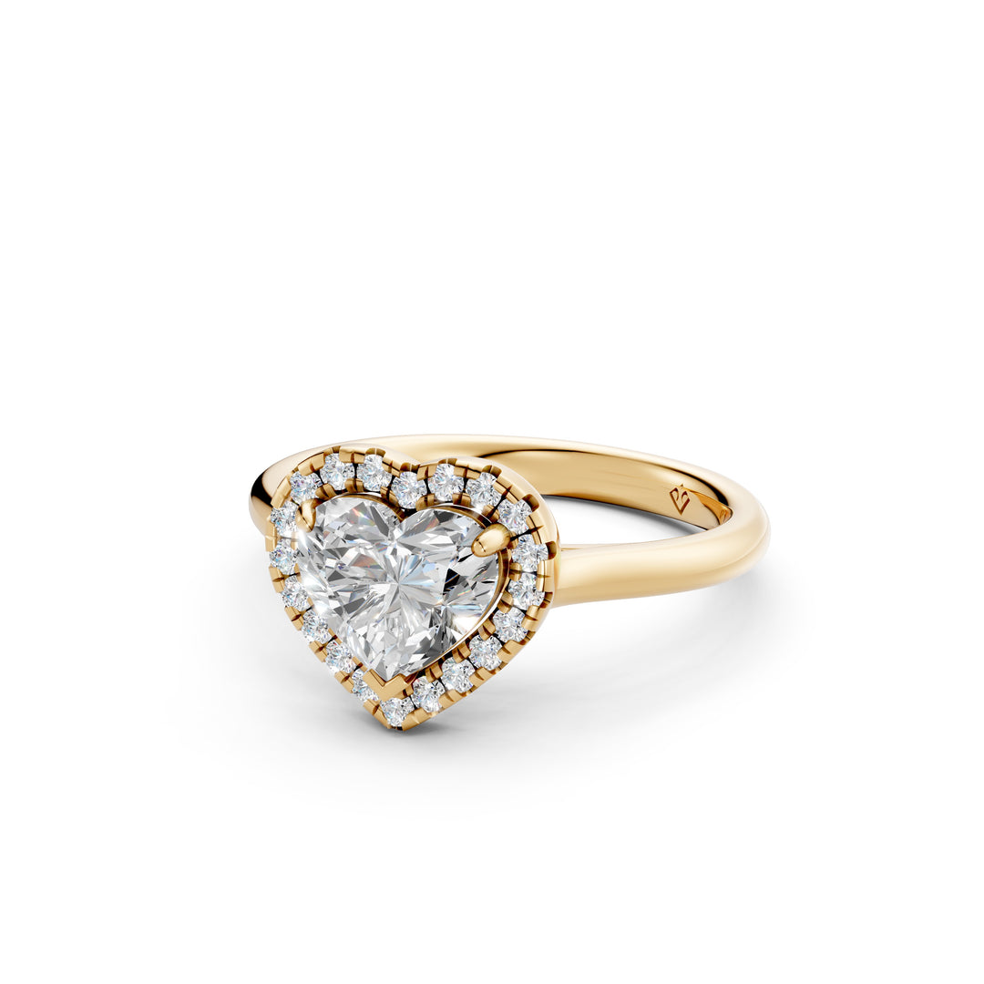 Yania Heart Solitaire Diamond Womens Ring