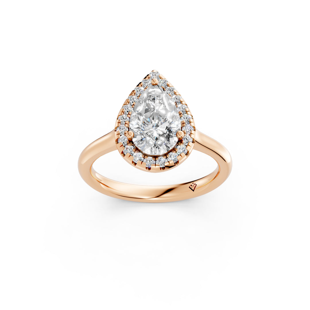 Xania Pear Solitaire Diamond Womens Ring
