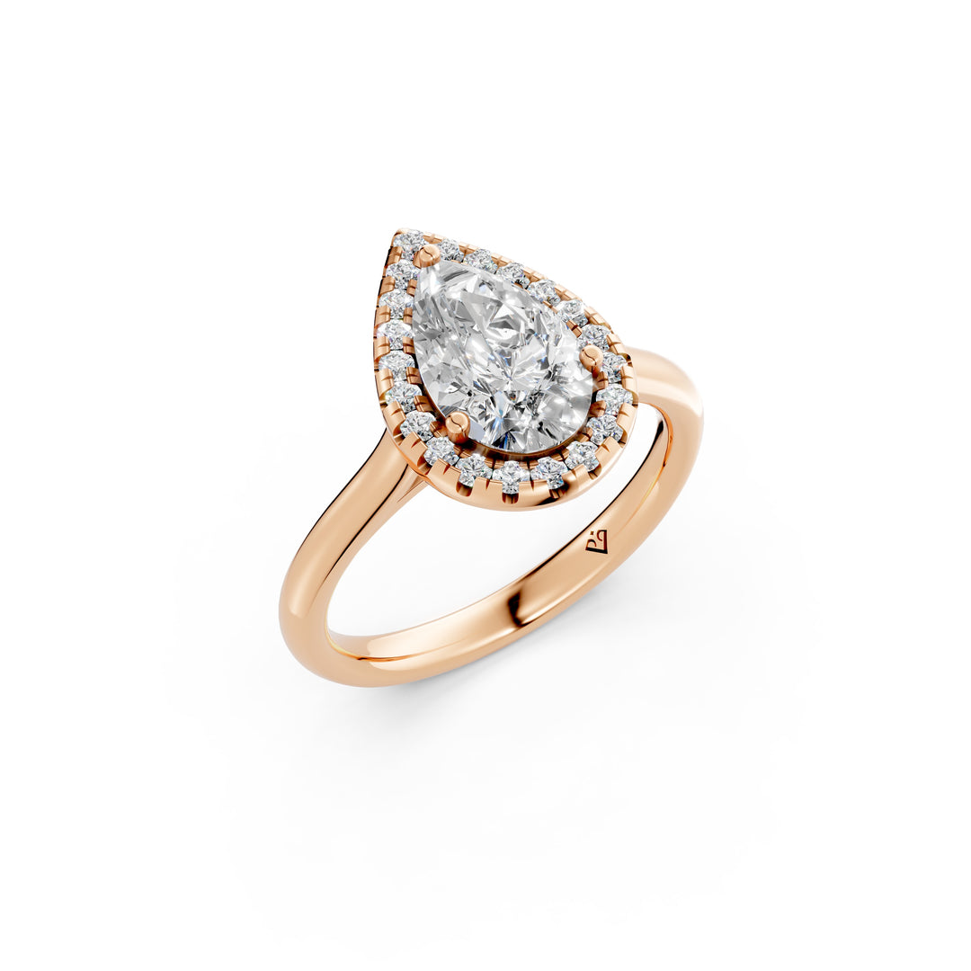 Xania Pear Solitaire Diamond Womens Ring