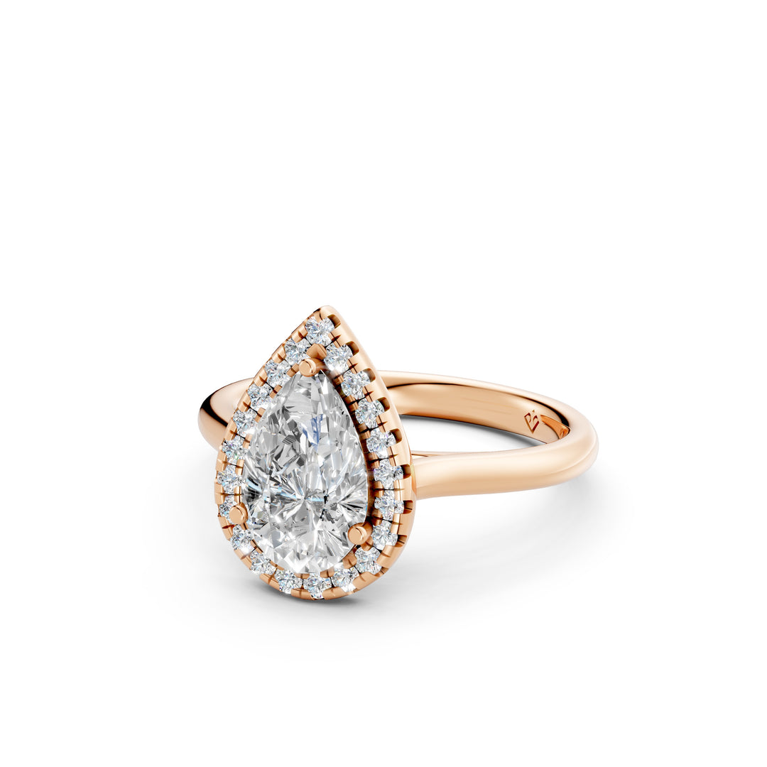 Xania Pear Solitaire Diamond Womens Ring