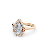 Load image into Gallery viewer, Xania Pear Solitaire Diamond Womens Ring
