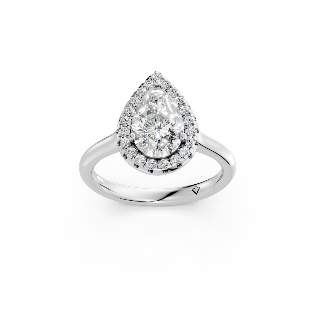 Xania Pear Solitaire Diamond Womens Ring