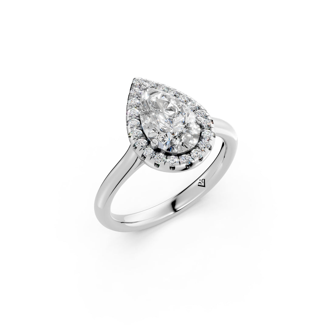 Xania Pear Solitaire Diamond Womens Ring