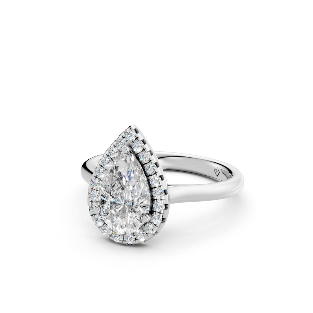 Xania Pear Solitaire Diamond Womens Ring