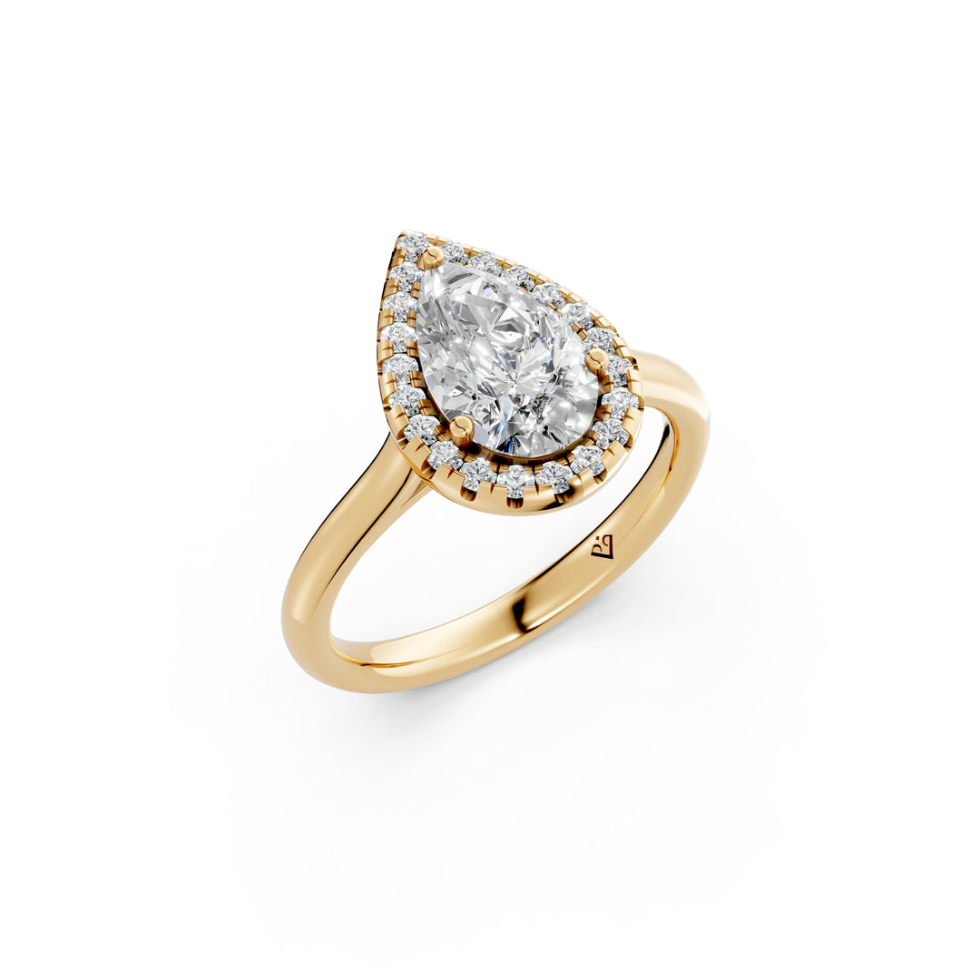 Xania Pear Solitaire Diamond Womens Ring