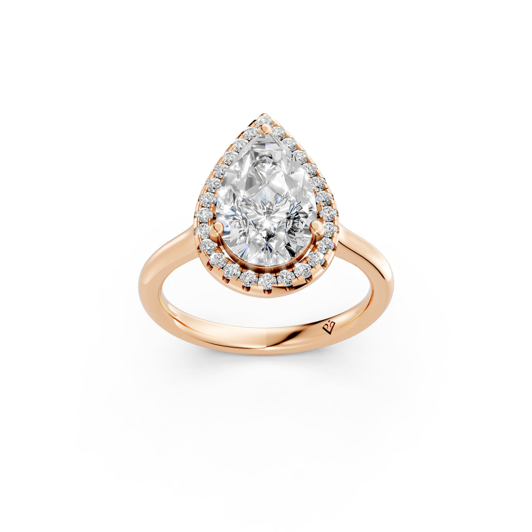 Xamya Pear Solitaire Diamond Womens Ring