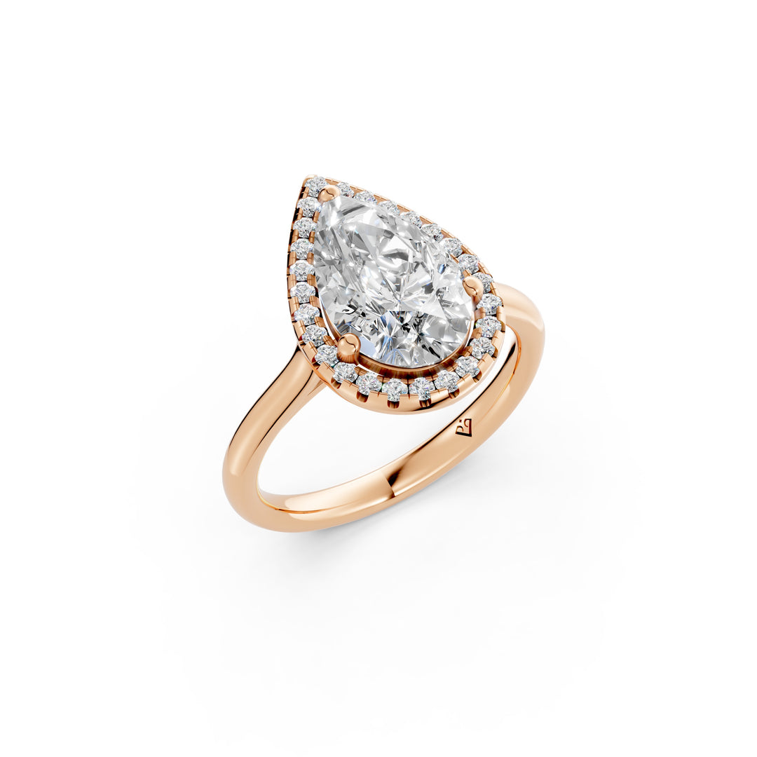 Xamya Pear Solitaire Diamond Womens Ring