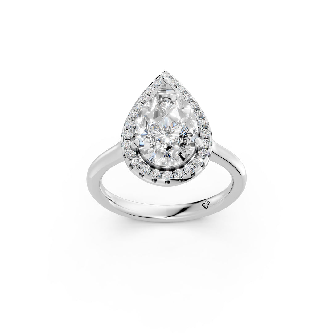 Xamya Pear Solitaire Diamond Womens Ring