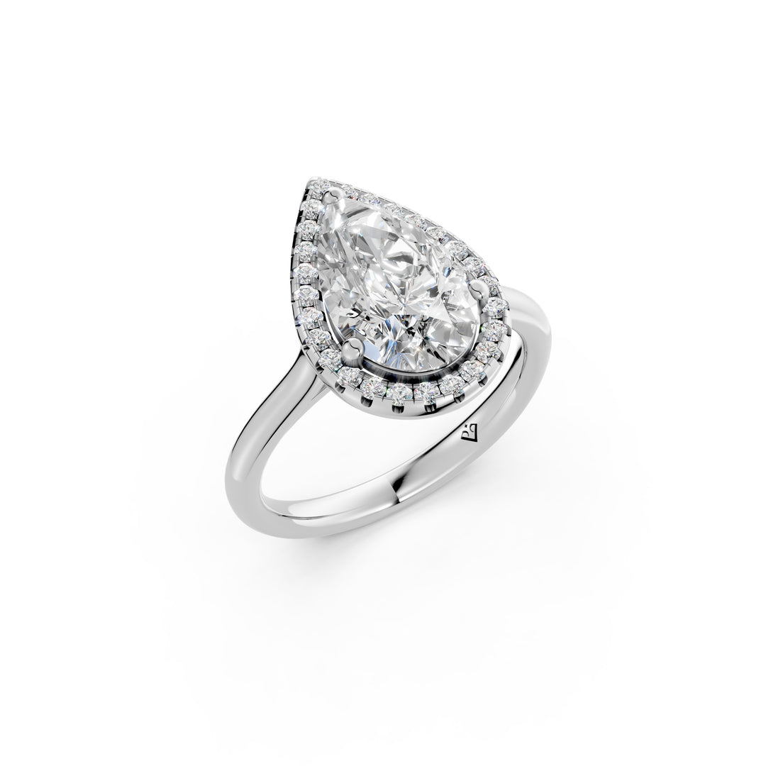 Xamya Pear Solitaire Diamond Womens Ring