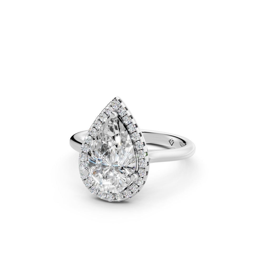 Xamya Pear Solitaire Diamond Womens Ring