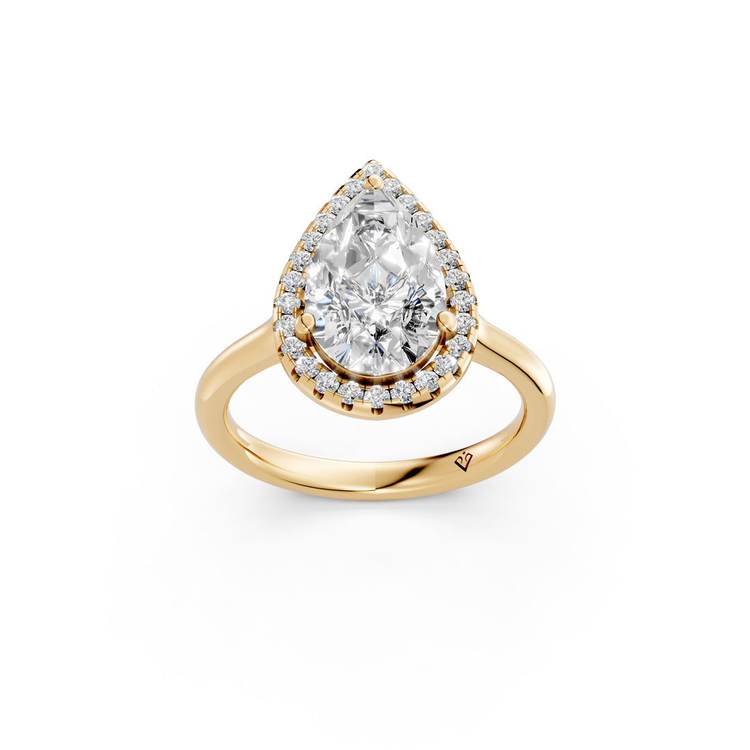 Xamya Pear Solitaire Diamond Womens Ring