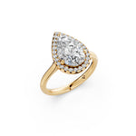 Load image into Gallery viewer, Xamya Pear Solitaire Diamond Womens Ring
