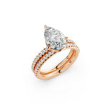 Load image into Gallery viewer, Vaara Pear Solitaire Diamond Womens Ring
