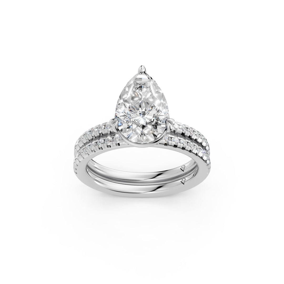 Vaara Pear Solitaire Diamond Womens Ring