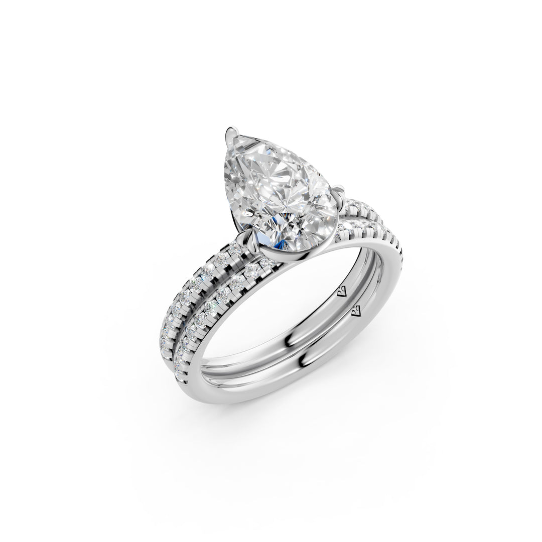Vaara Pear Solitaire Diamond Womens Ring