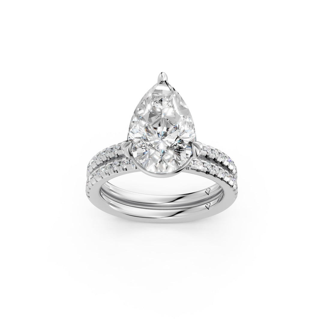 Uvya Pear Solitaire Diamond Womens Ring
