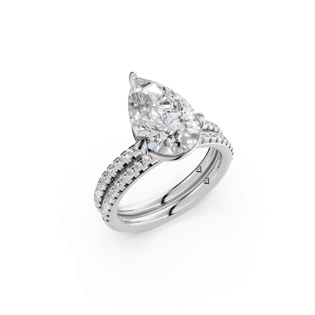Uvya Pear Solitaire Diamond Womens Ring