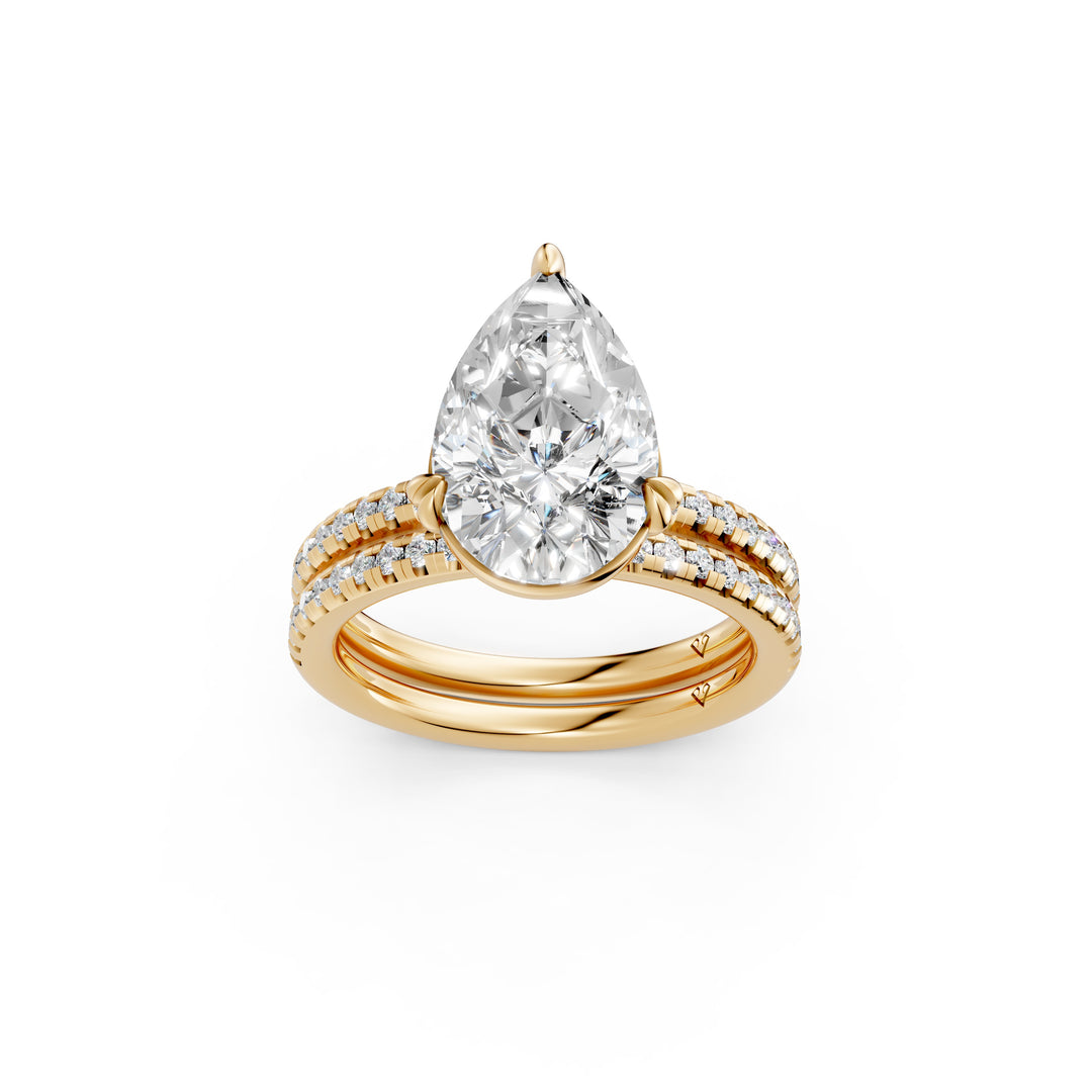 Uvya Pear Solitaire Diamond Womens Ring