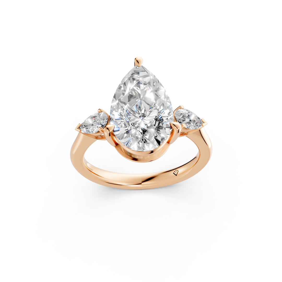 Naara Pear Solitaire Diamond Womens Ring