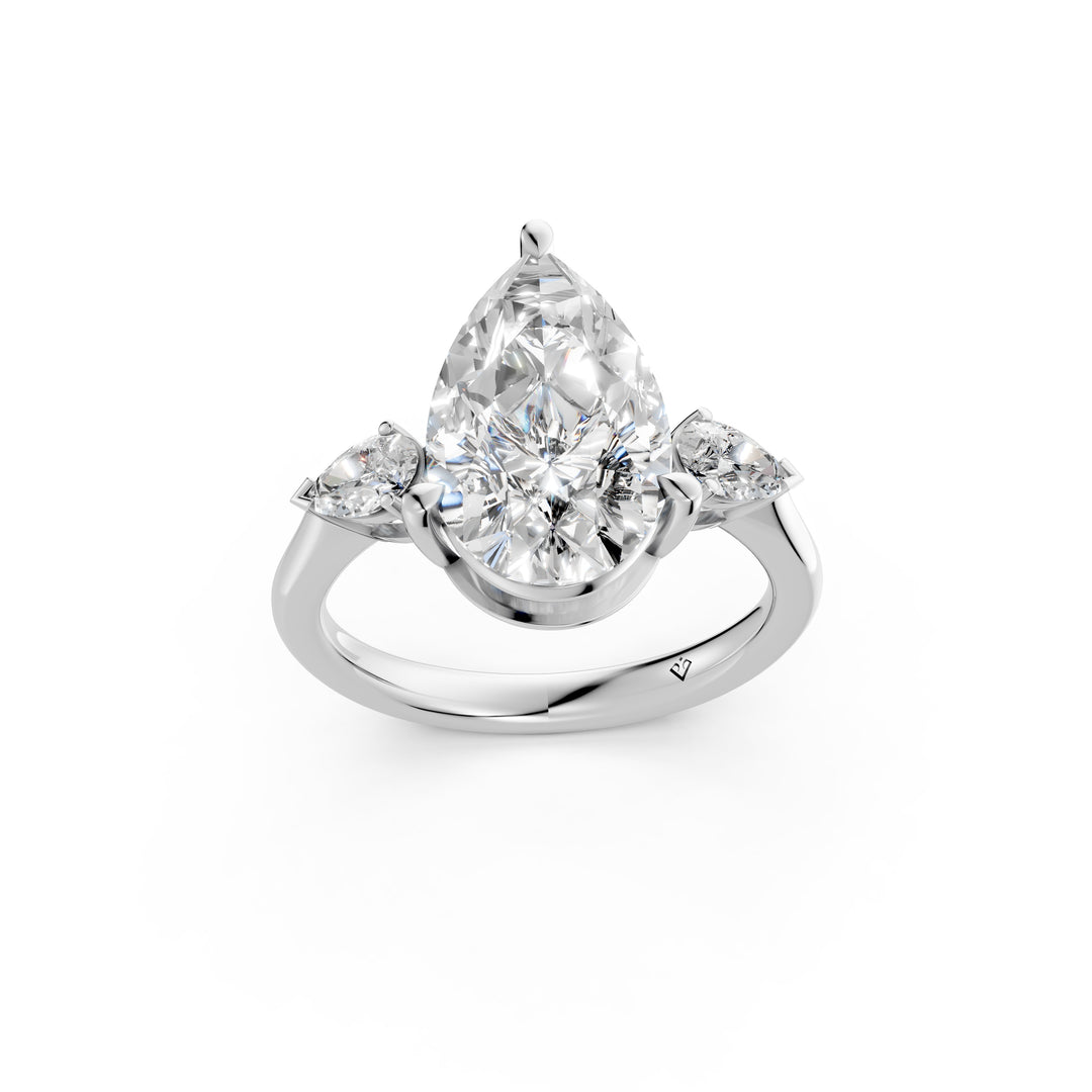 Naara Pear Solitaire Diamond Womens Ring