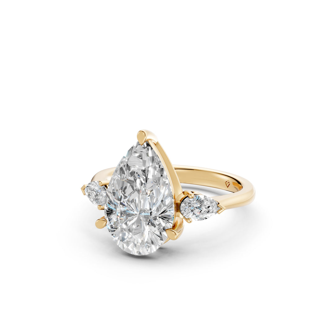 Naara Pear Solitaire Diamond Womens Ring