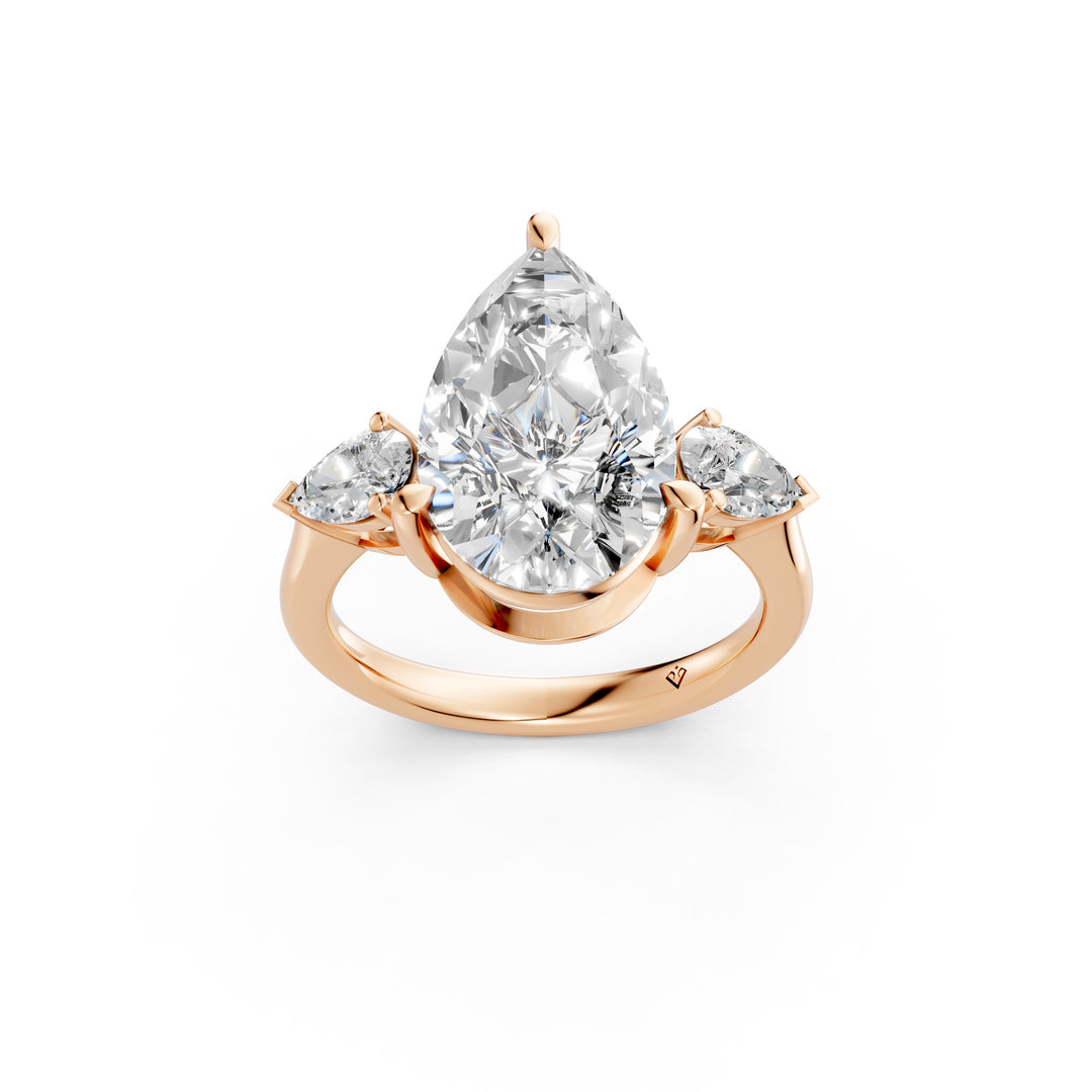Myra Pear Solitaire Diamond Womens Ring
