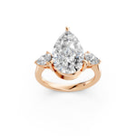 Load image into Gallery viewer, Myra Pear Solitaire Diamond Womens Ring
