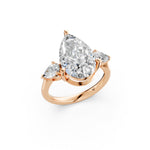 Load image into Gallery viewer, Myra Pear Solitaire Diamond Womens Ring
