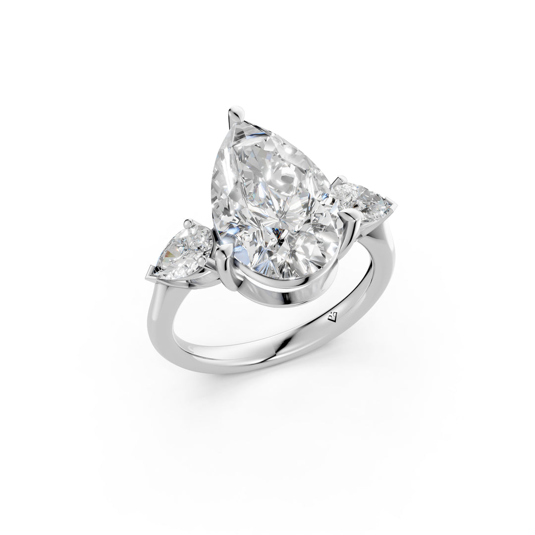 Myra Pear Solitaire Diamond Womens Ring