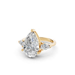 Load image into Gallery viewer, Myra Pear Solitaire Diamond Womens Ring
