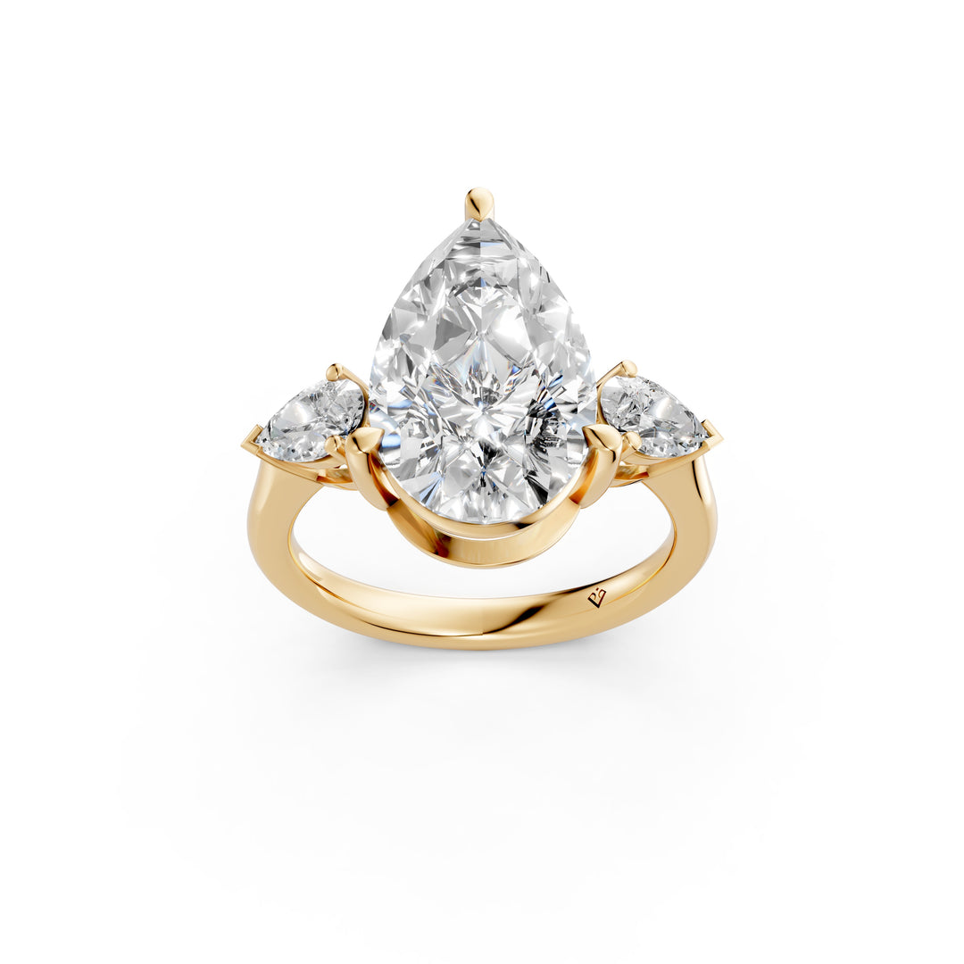 Myra Pear Solitaire Diamond Womens Ring