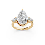 Load image into Gallery viewer, Myra Pear Solitaire Diamond Womens Ring
