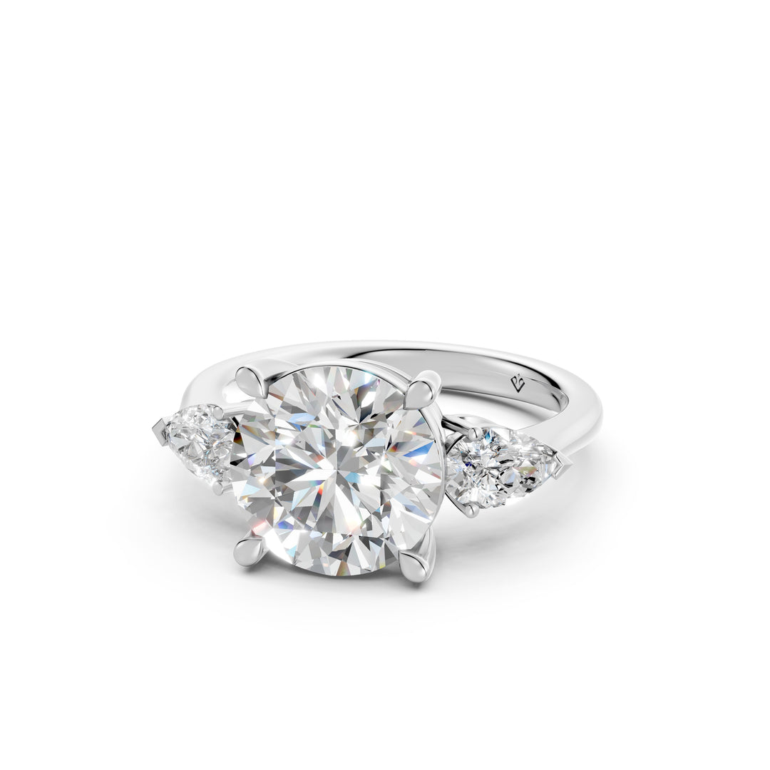 Mira Round Solitaire Diamond Womens Ring