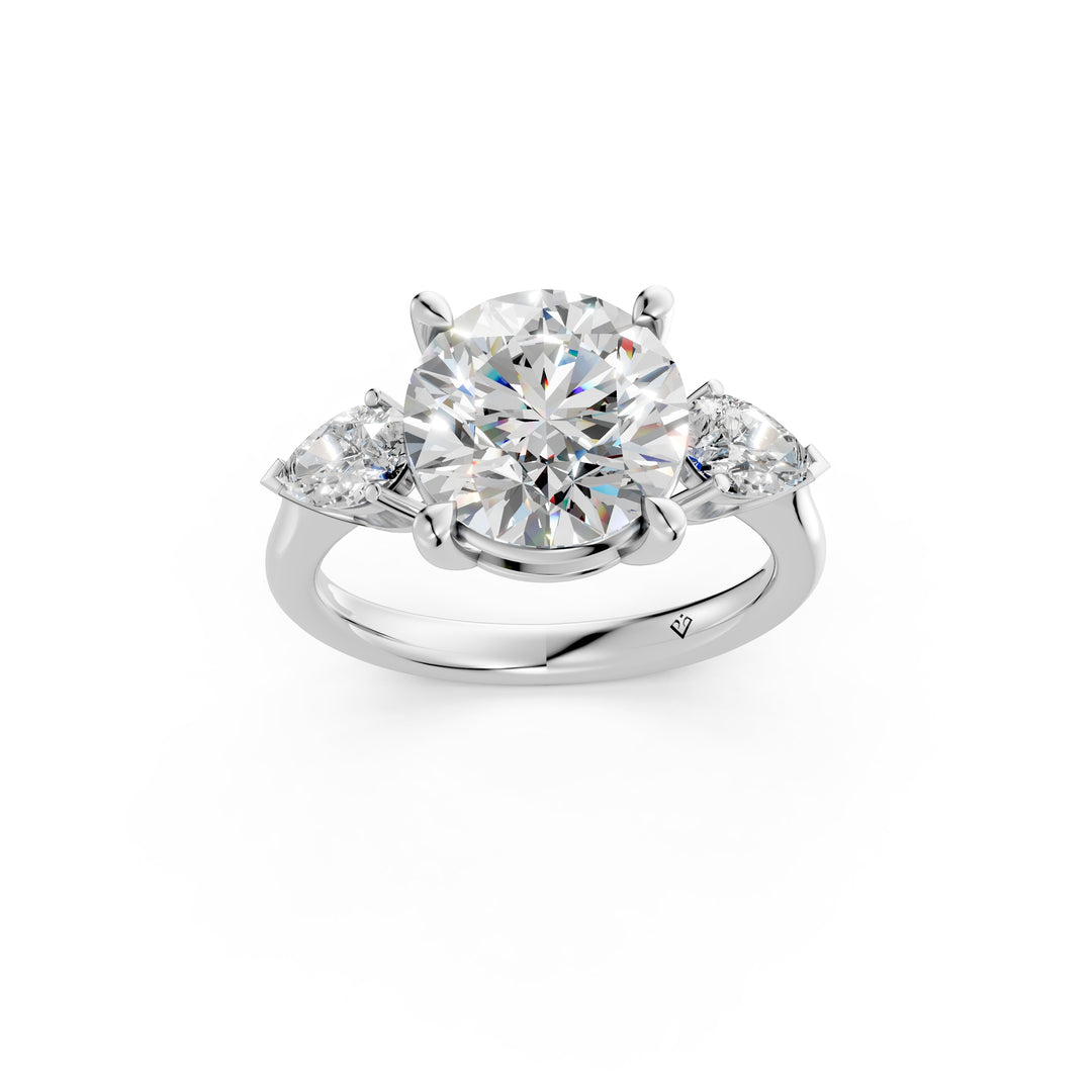 Mira Round Solitaire Diamond Womens Ring