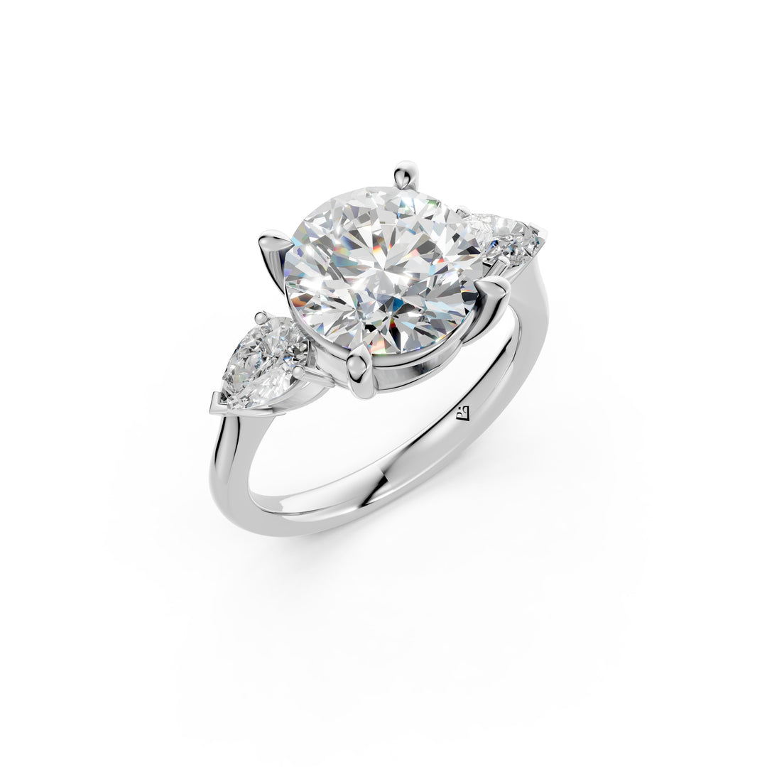 Mira Round Solitaire Diamond Womens Ring